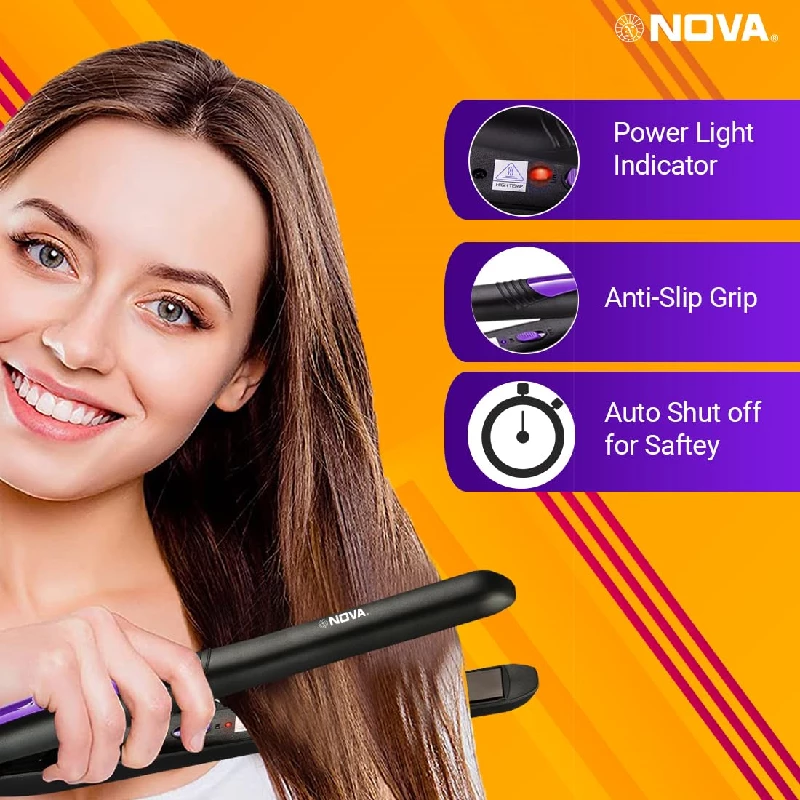 Nova Pro Shine NHS 842 Hair Straightener-Purple, 300 g-3.webp